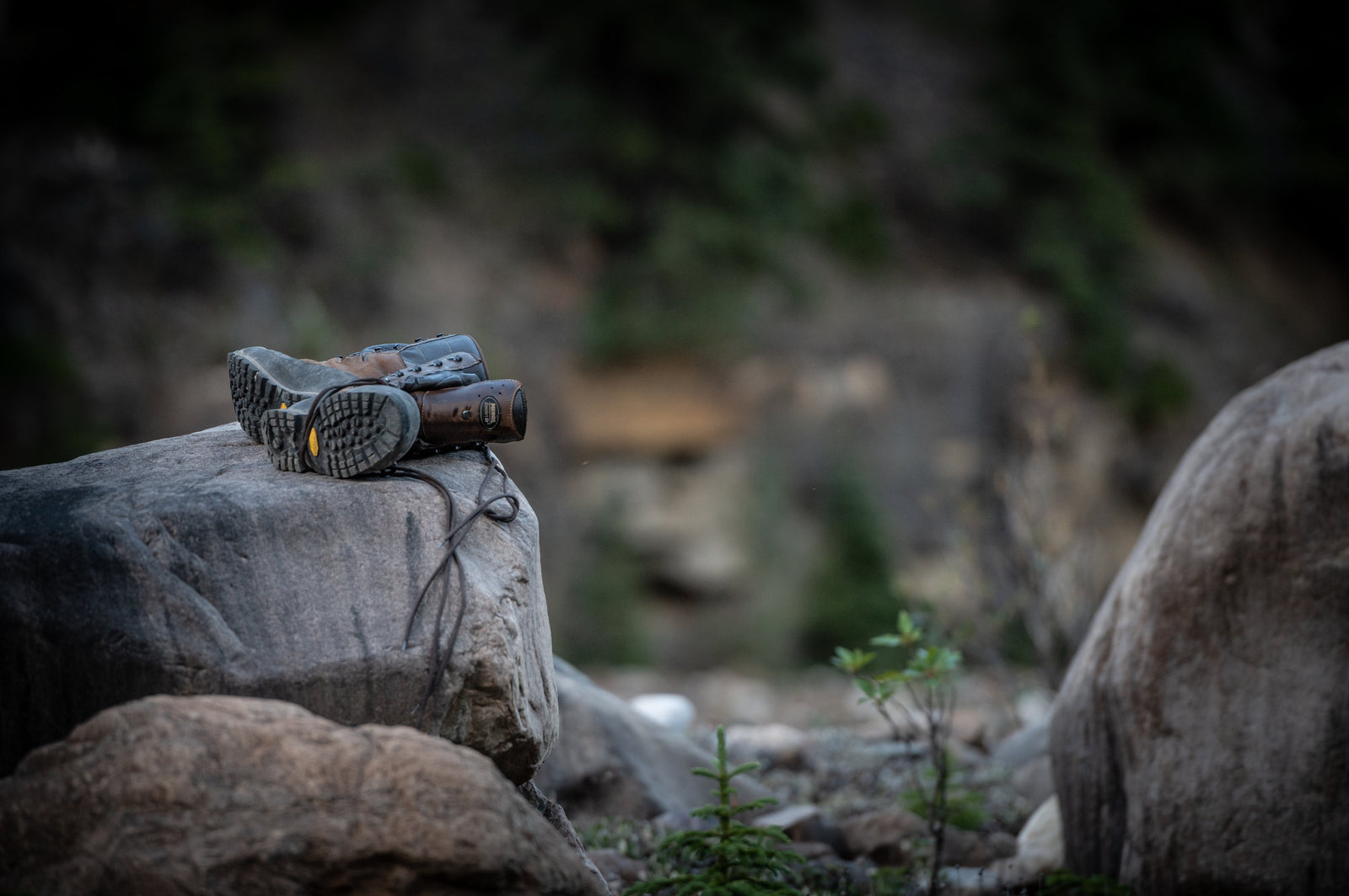 Meindl Boots on a rock