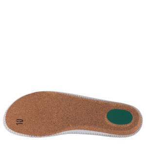 Meindl Comfort Fit Cork Insole – Gray Textured Insole Pair Shown With Retail Packaging Featuring Comfort Fit Branding and Natural Cork Description